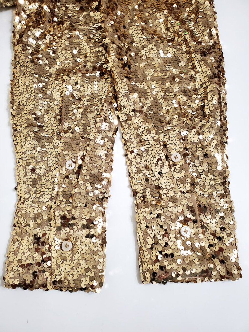 J. Crew Collection Classic Fit Sequin Shirt Size 0 Long Sleeve BV869 Gold Sparkl - Picture 7 of 12